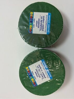 Solid Crepe Streamer Roll - Green - Party Supplies 2 count